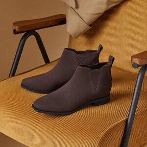 VIVAIA Ankle Waterproof Knit Slip-On‎ Square-Toe Brown Booties Size 8.5 EUR 39.5